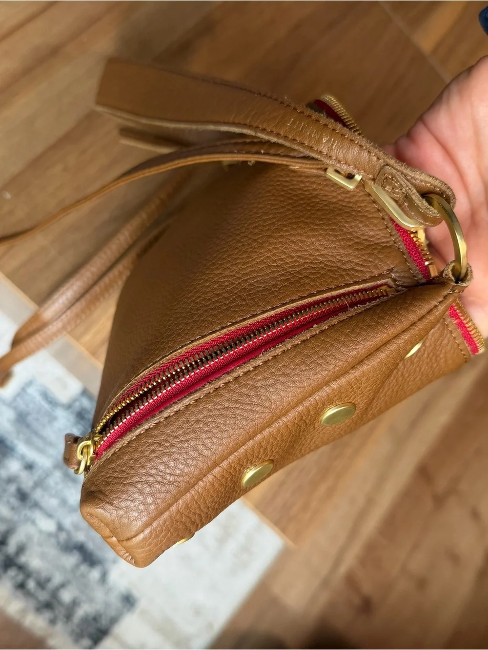 HAMMITT Kyle mahogany pebble/gold zip - Picture 7 of 15